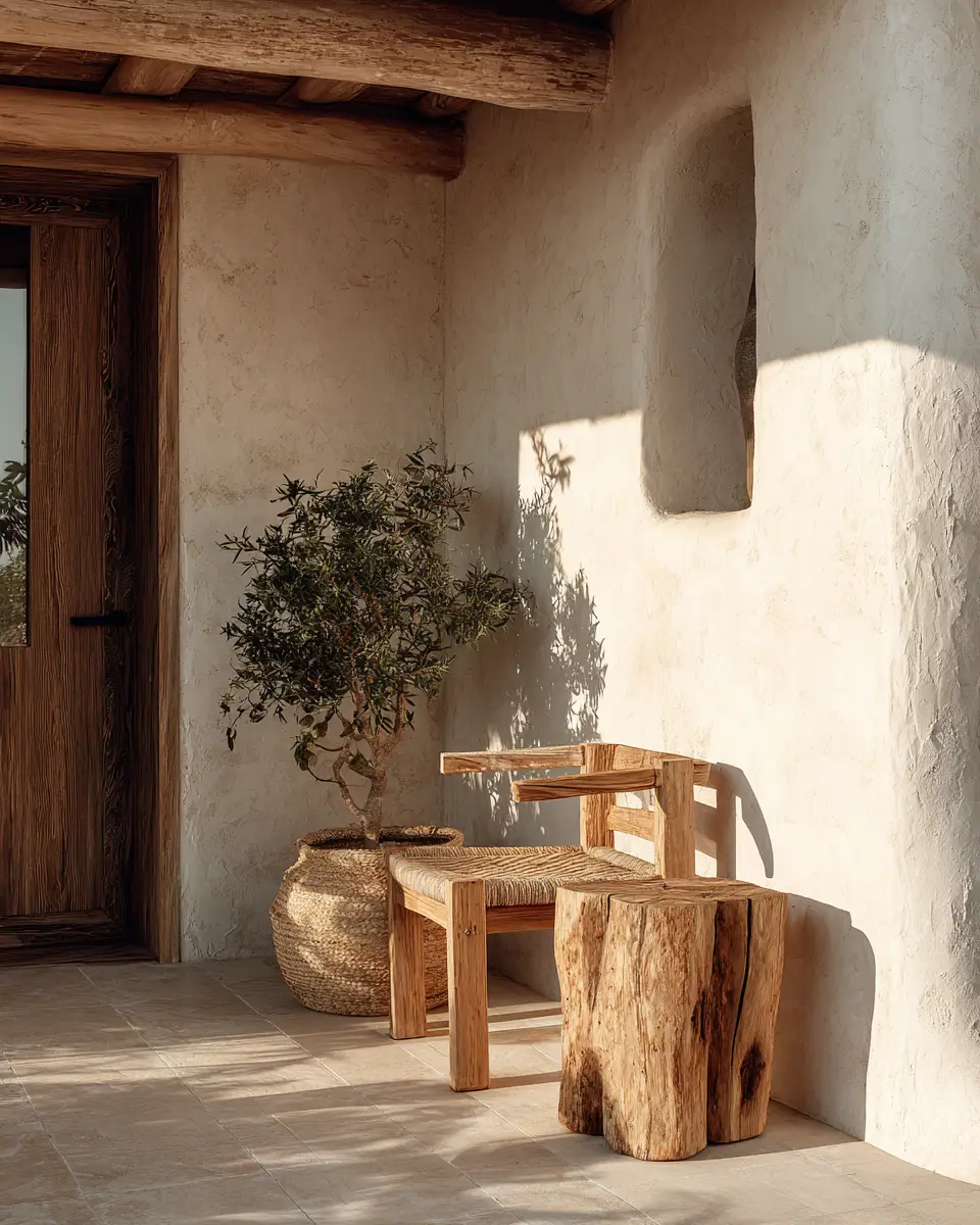 Natural Wood Minimalist Porch Decor Ideas