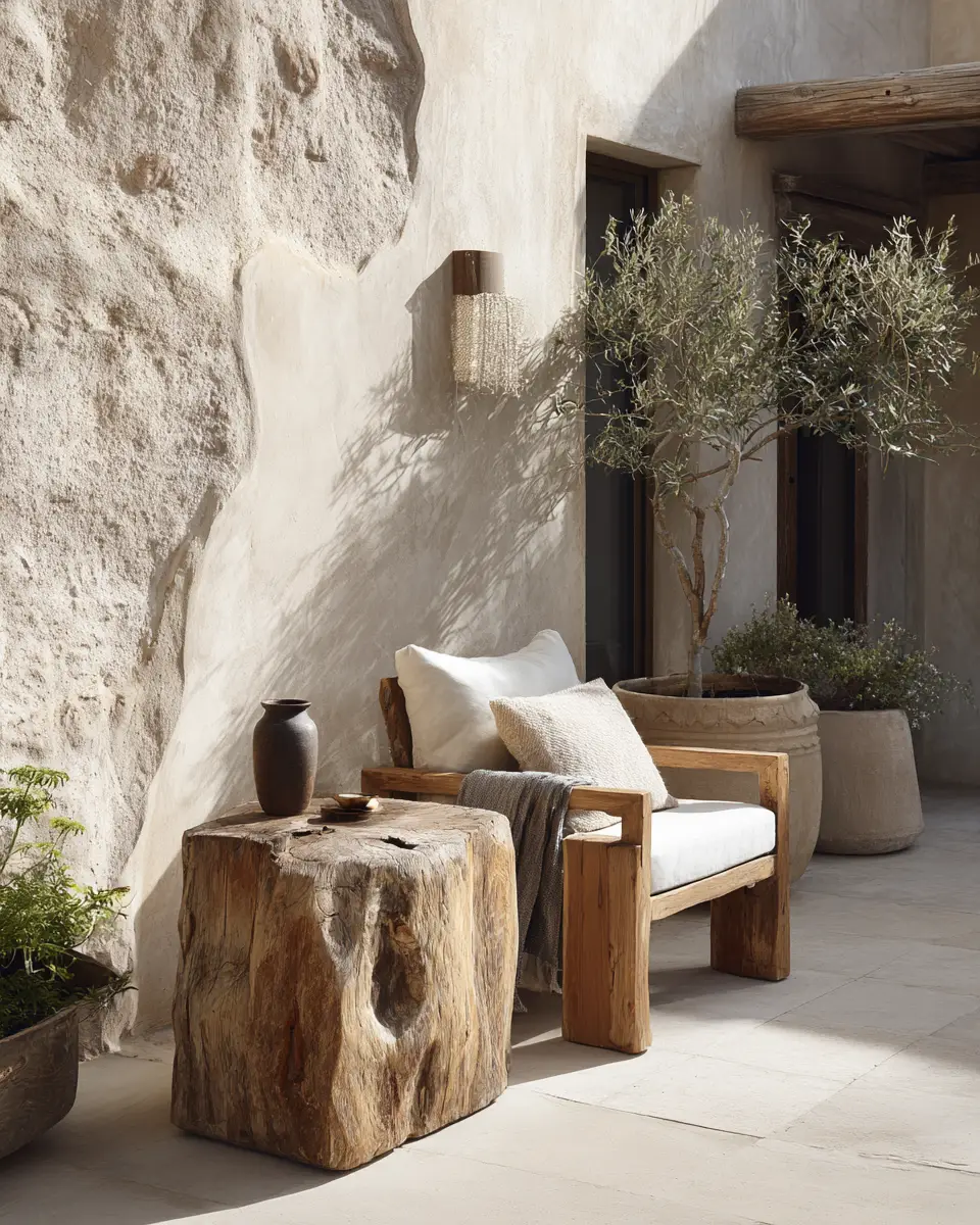 Natural Wood Minimalist Porch Decor Ideas