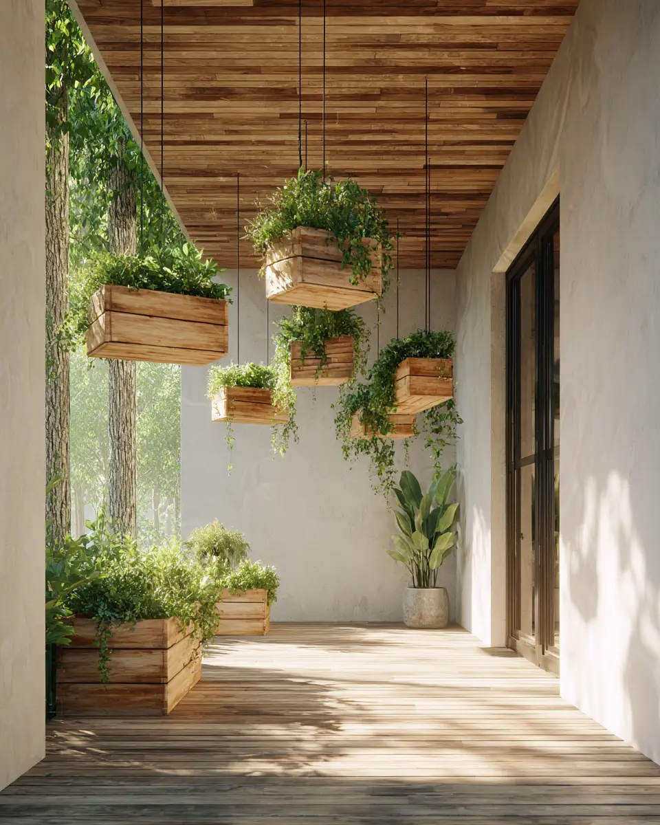 Natural Wood Minimalist Porch Decor Ideas