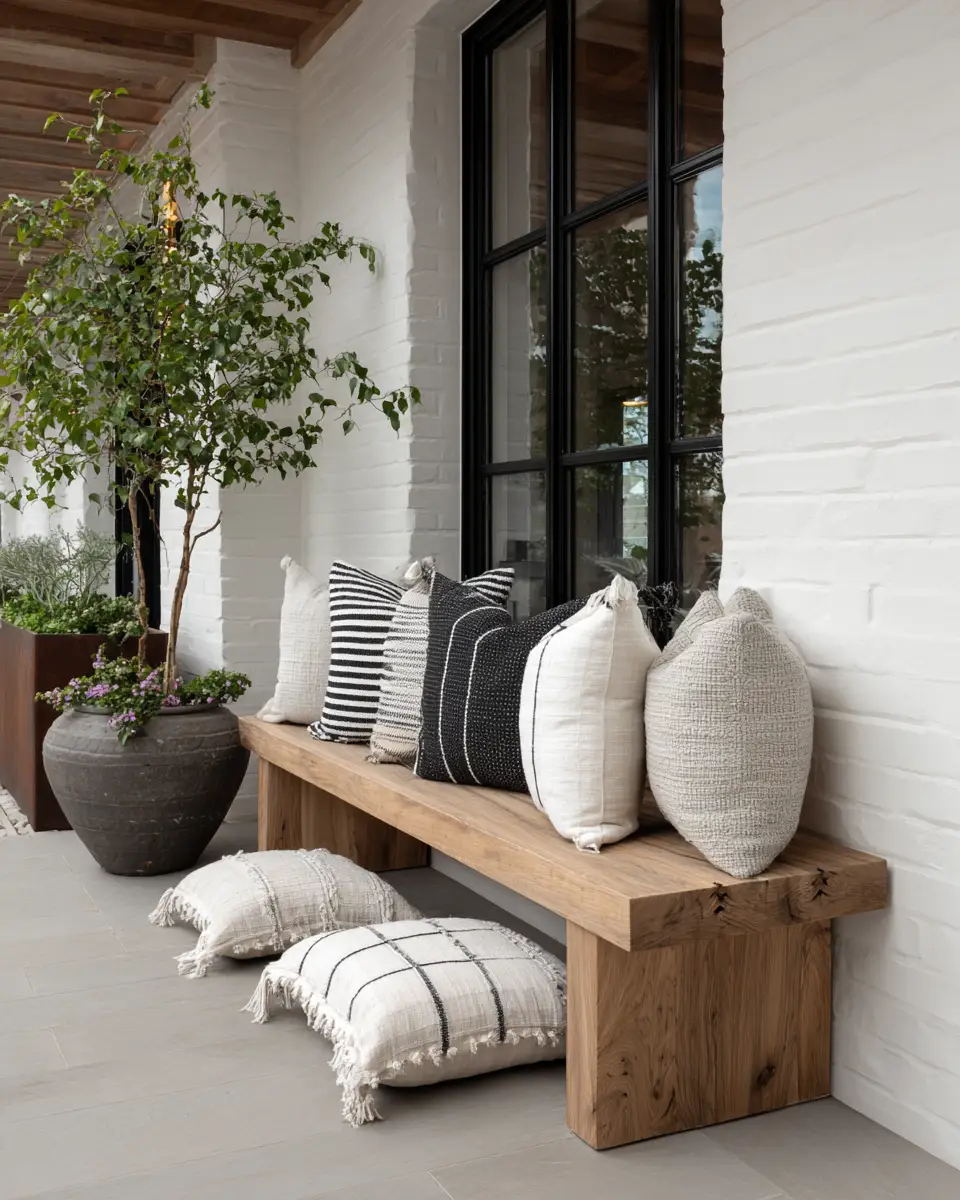 Natural Wood Minimalist Porch Decor Ideas