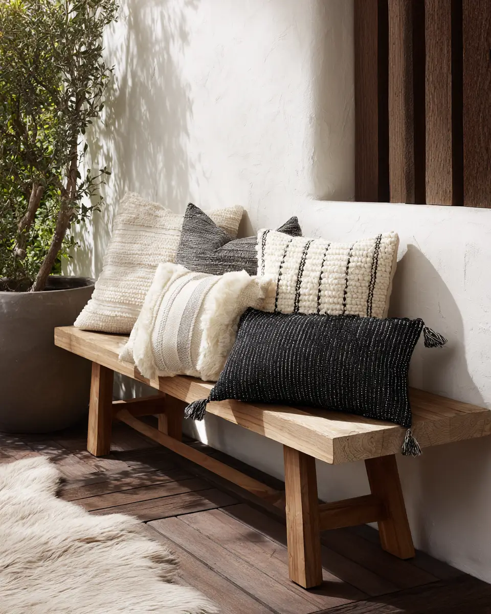 Natural Wood Minimalist Porch Decor Ideas