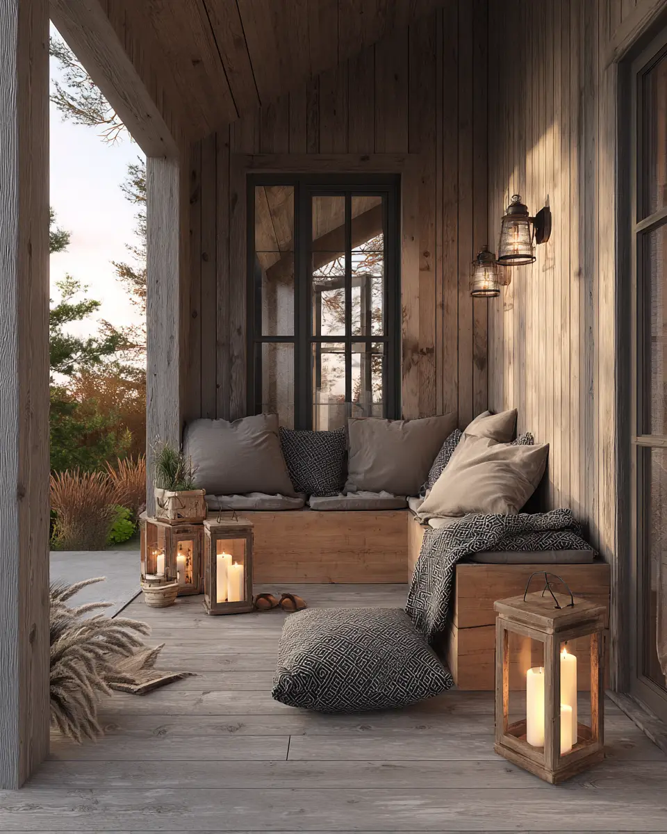 Natural Wood Minimalist Porch Decor Ideas