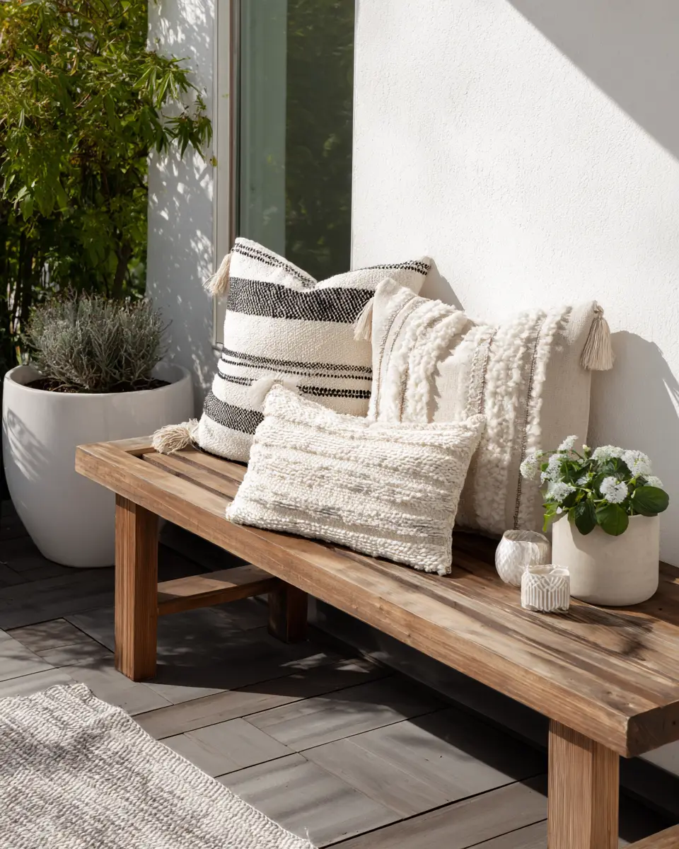Natural Wood Minimalist Porch Decor Ideas