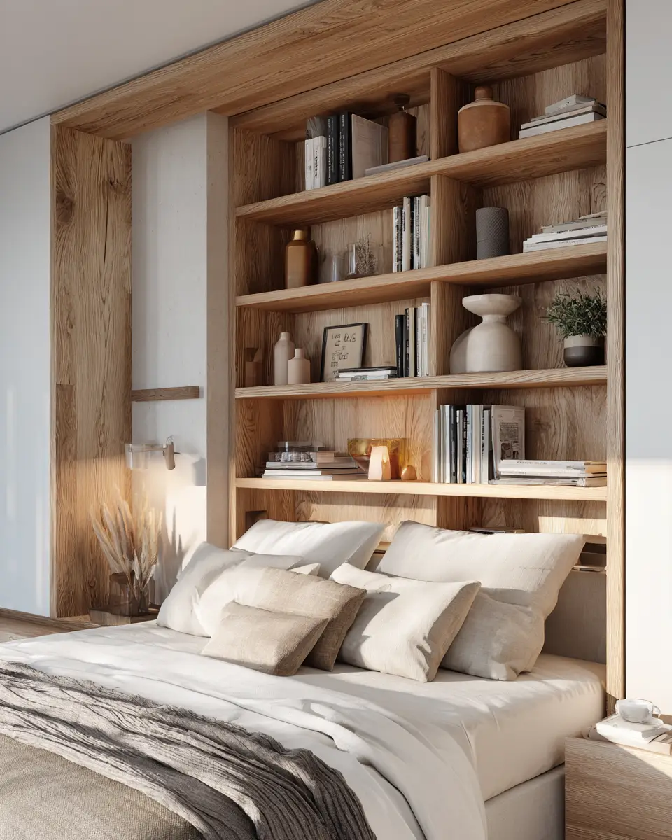 Natural Wood Scandinavian Bedroom Decor Ideas - Featured