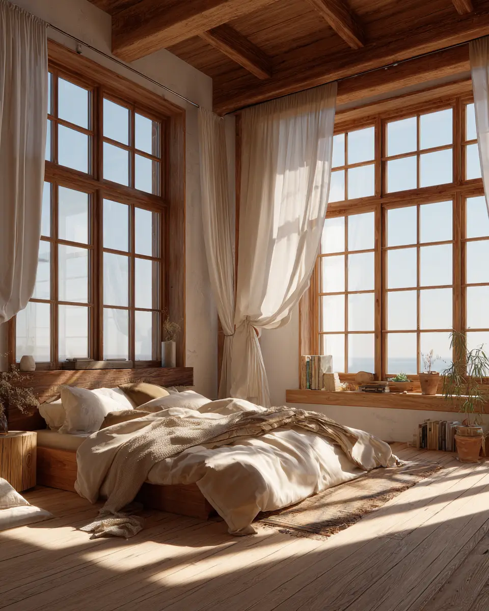 Natural Wood Scandinavian Bedroom Decor Ideas