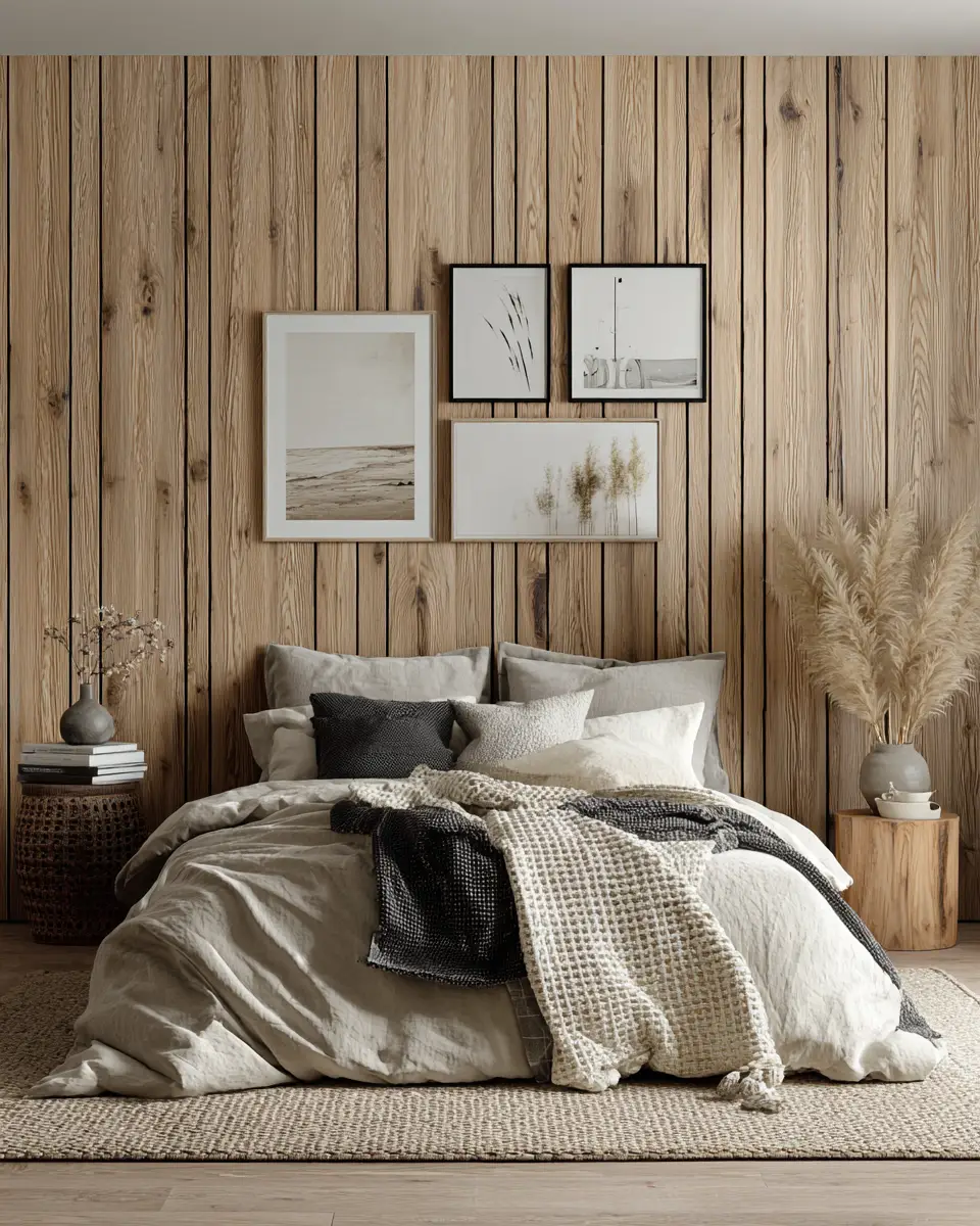 Natural Wood Scandinavian Bedroom Decor Ideas