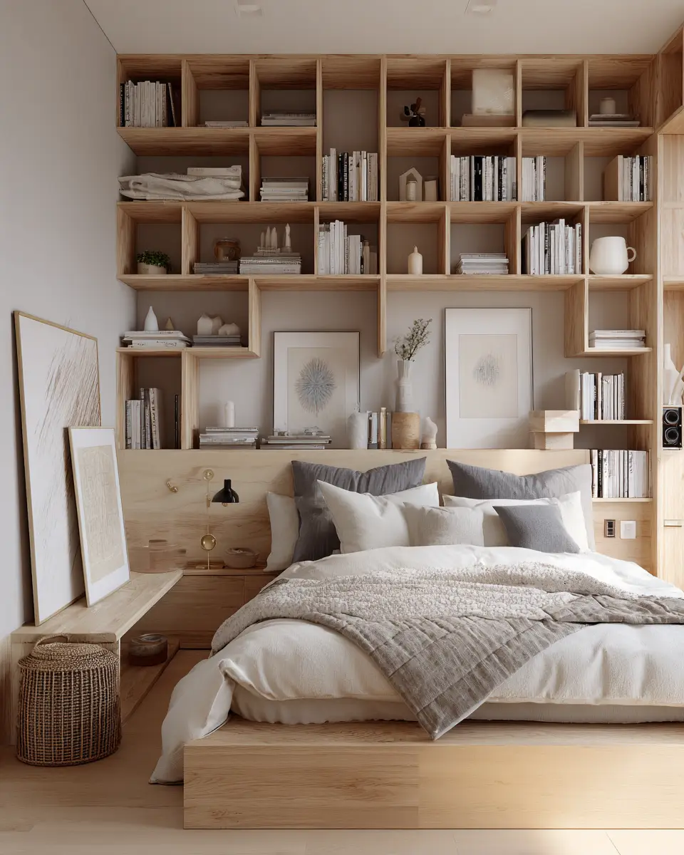 Natural Wood Scandinavian Bedroom Decor Ideas