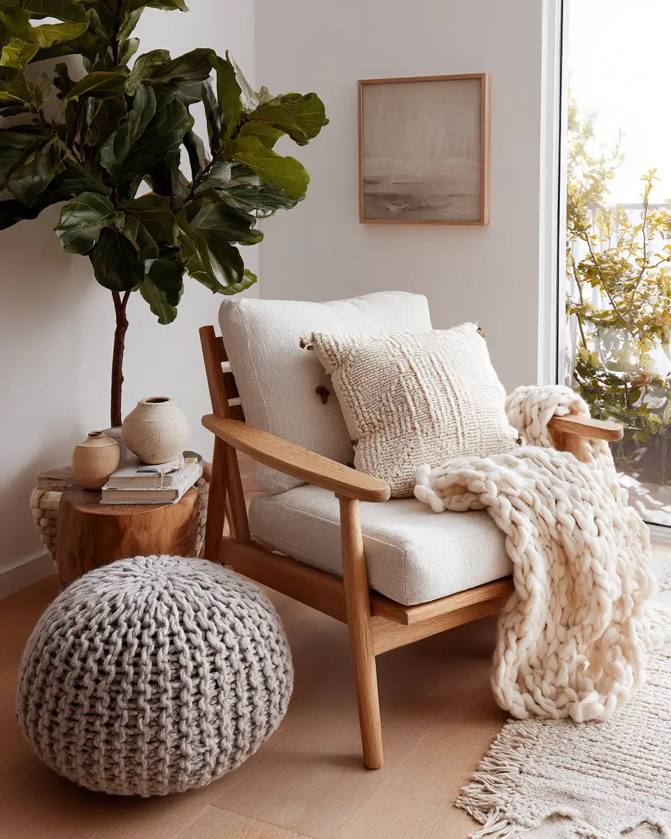 Natural Wood Scandinavian Living Room Decor Ideas