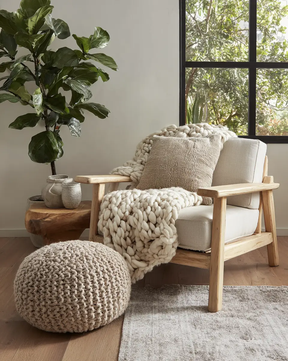 Natural Wood Scandinavian Living Room Decor Ideas