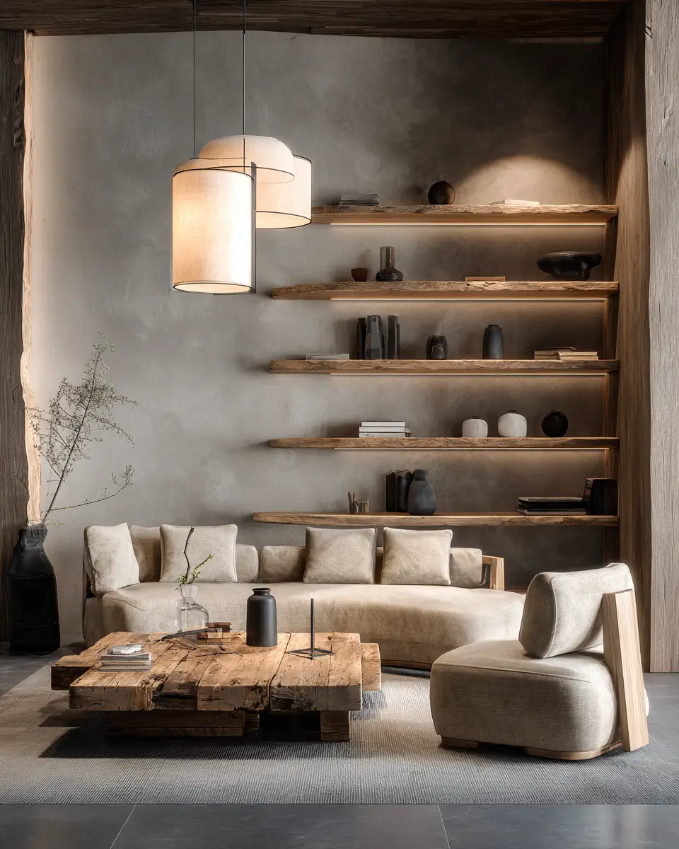 Natural Wood Scandinavian Living Room Decor Ideas