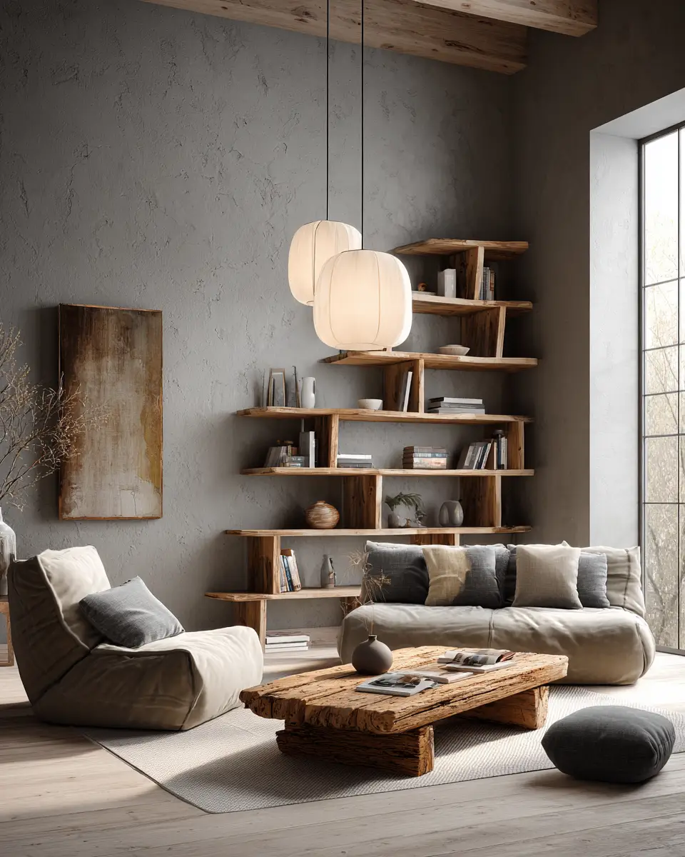 Natural Wood Scandinavian Living Room Decor Ideas