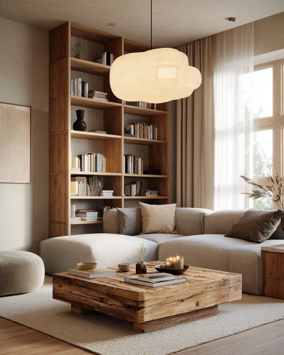 Natural Wood Scandinavian Living Room Decor Ideas