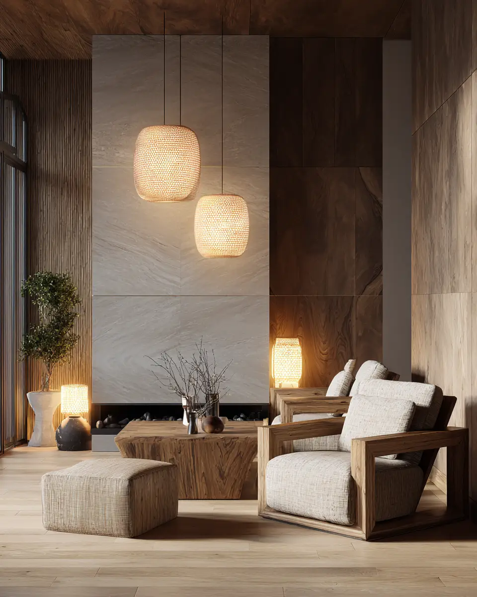 Natural Wood Scandinavian Living Room Decor Ideas