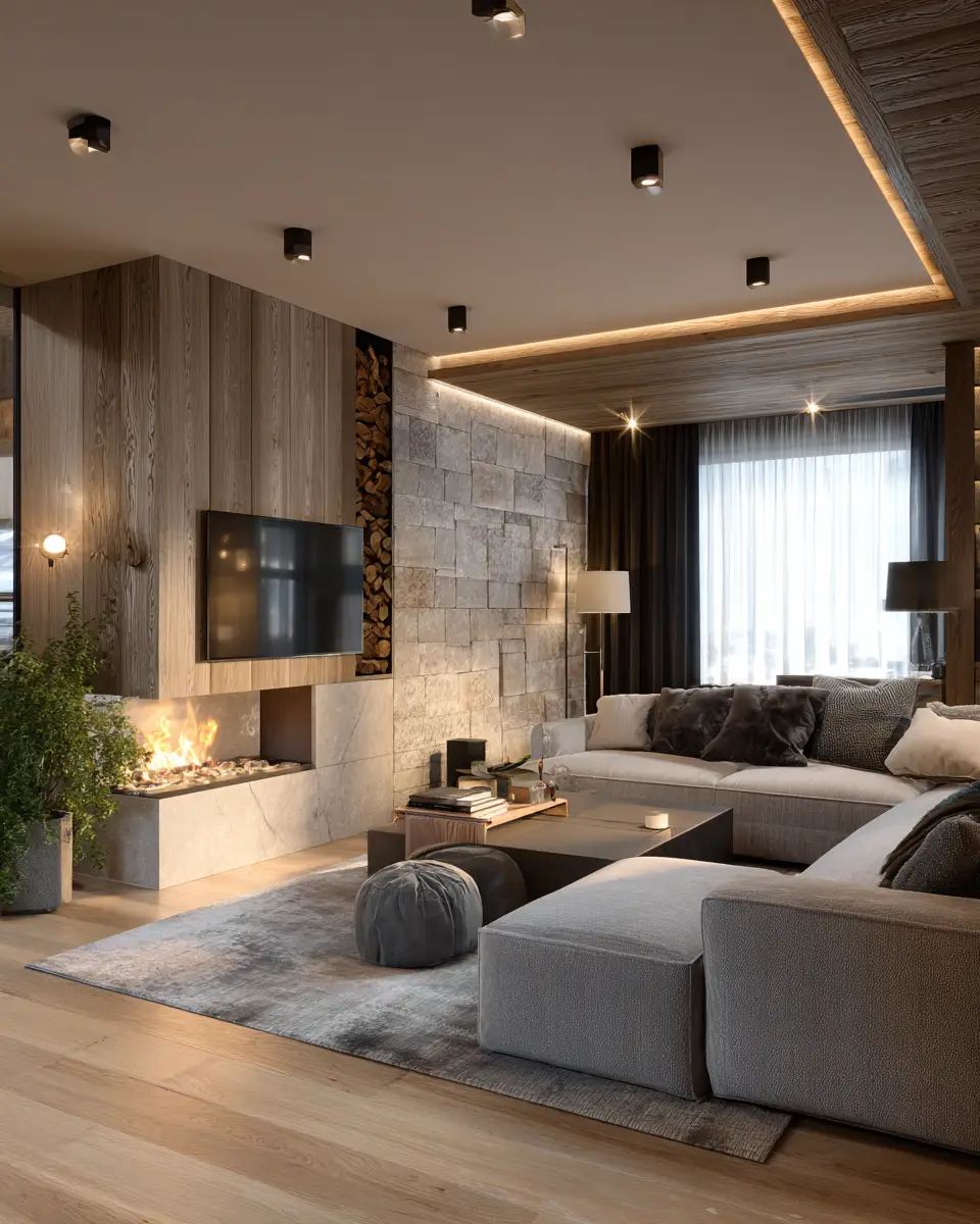 Natural Wood Scandinavian Living Room Decor Ideas