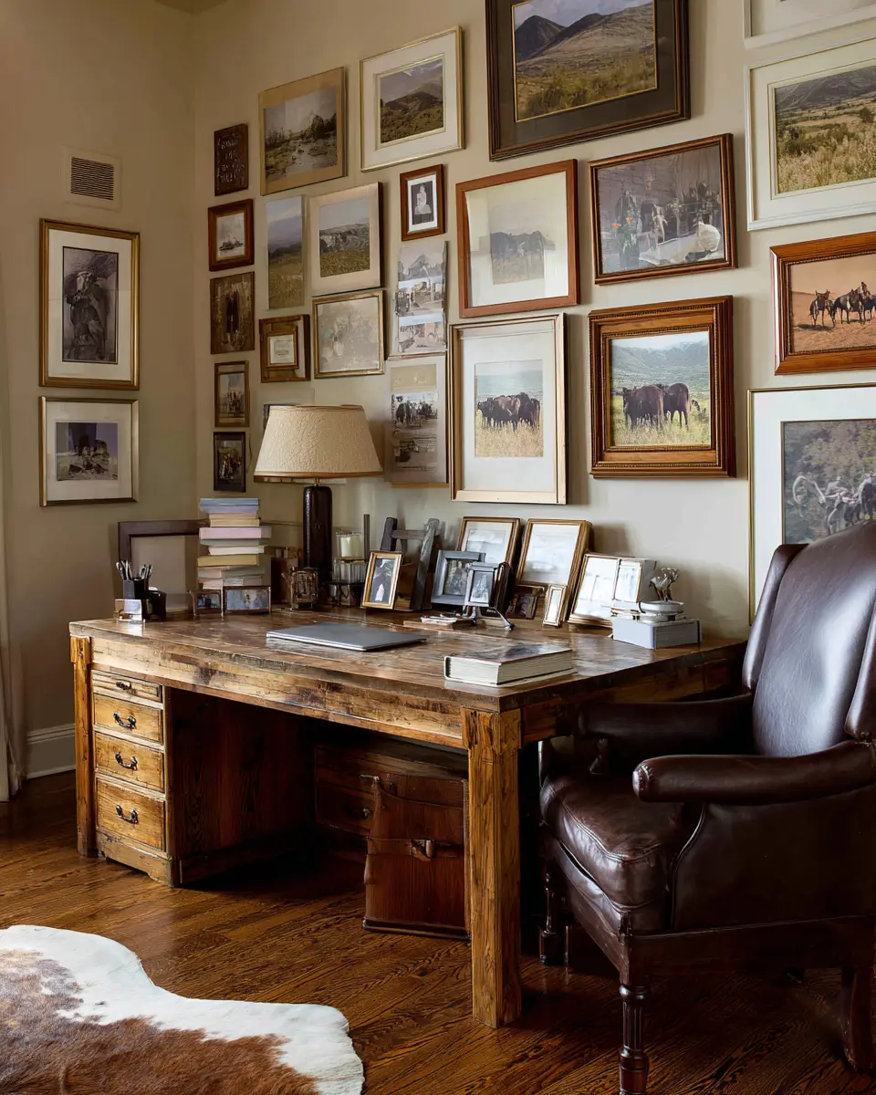 Natural Wood Traditional Home Office Decor Ideas