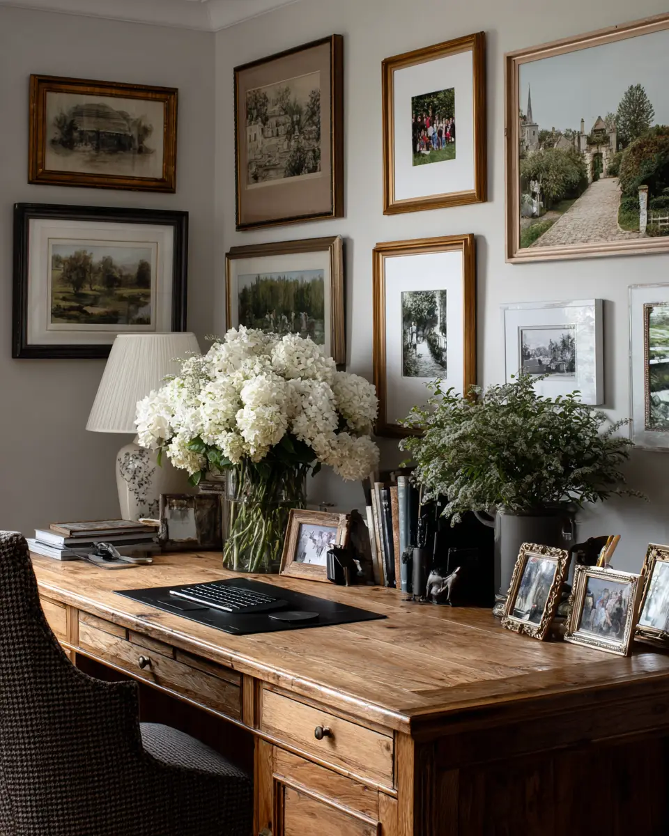 Natural Wood Traditional Home Office Decor Ideas