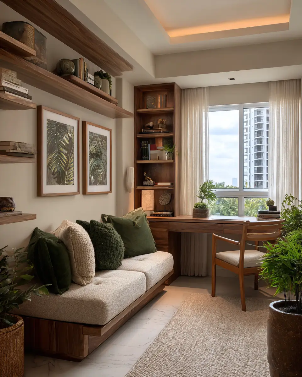 Natural Wood Traditional Home Office Decor Ideas