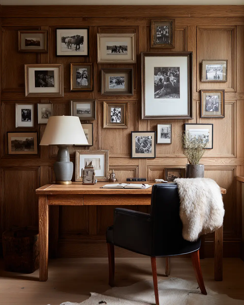 Natural Wood Traditional Home Office Decor Ideas