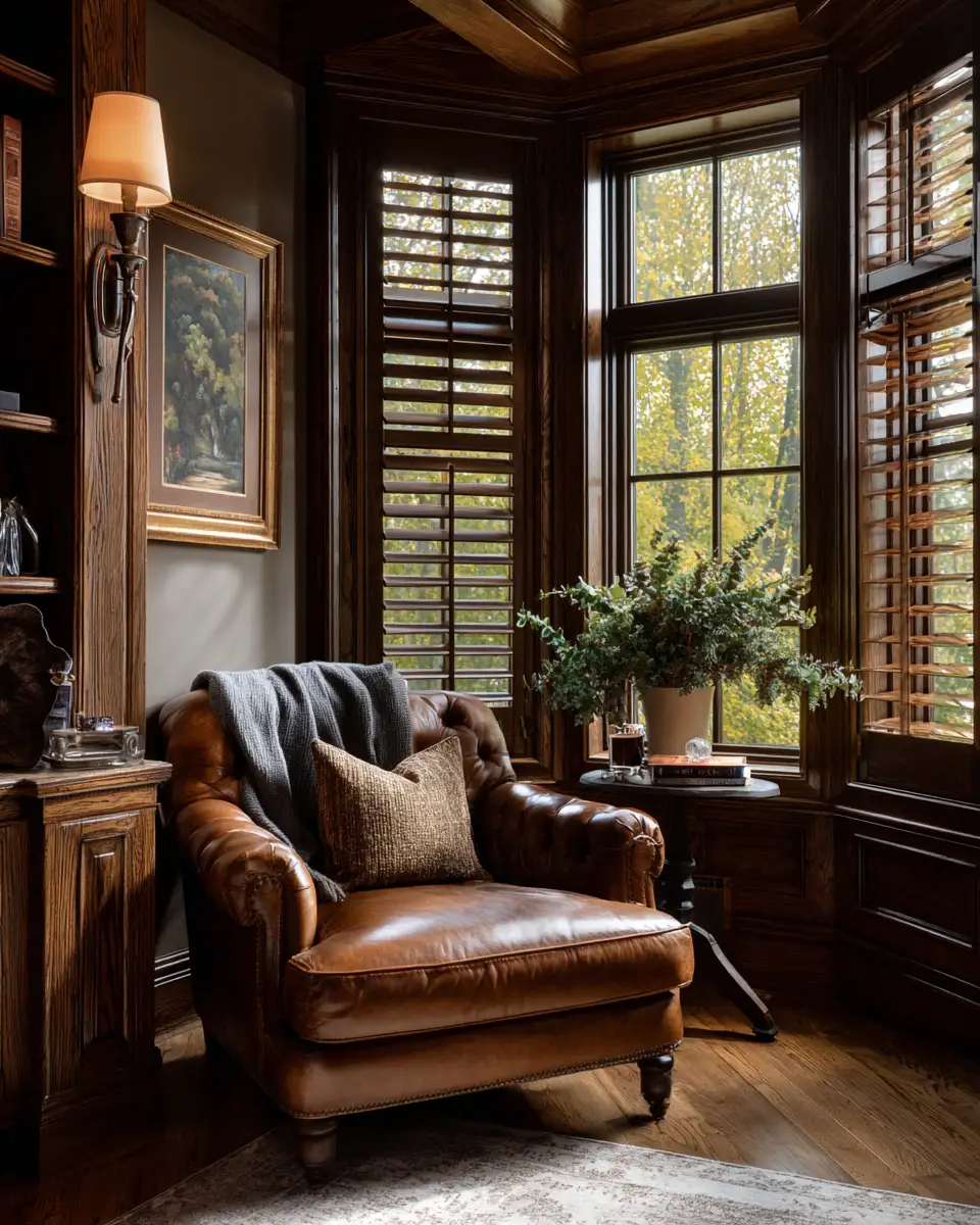 Natural Wood Traditional Home Office Decor Ideas