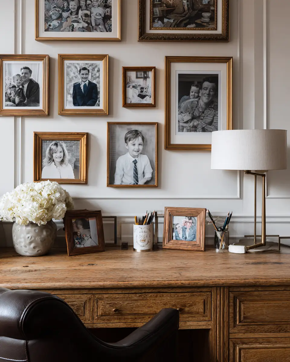 Natural Wood Traditional Home Office Decor Ideas