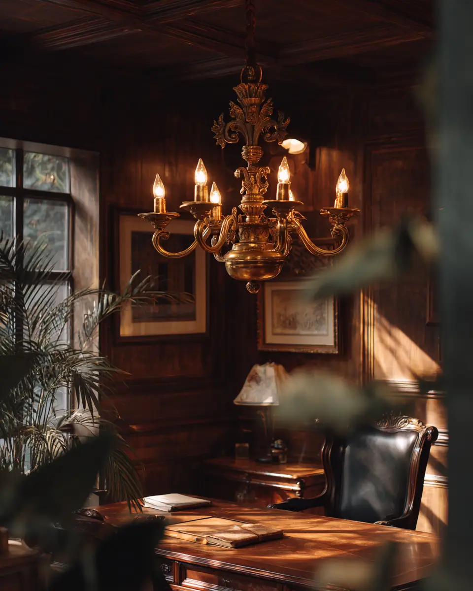 Natural Wood Traditional Home Office Decor Ideas