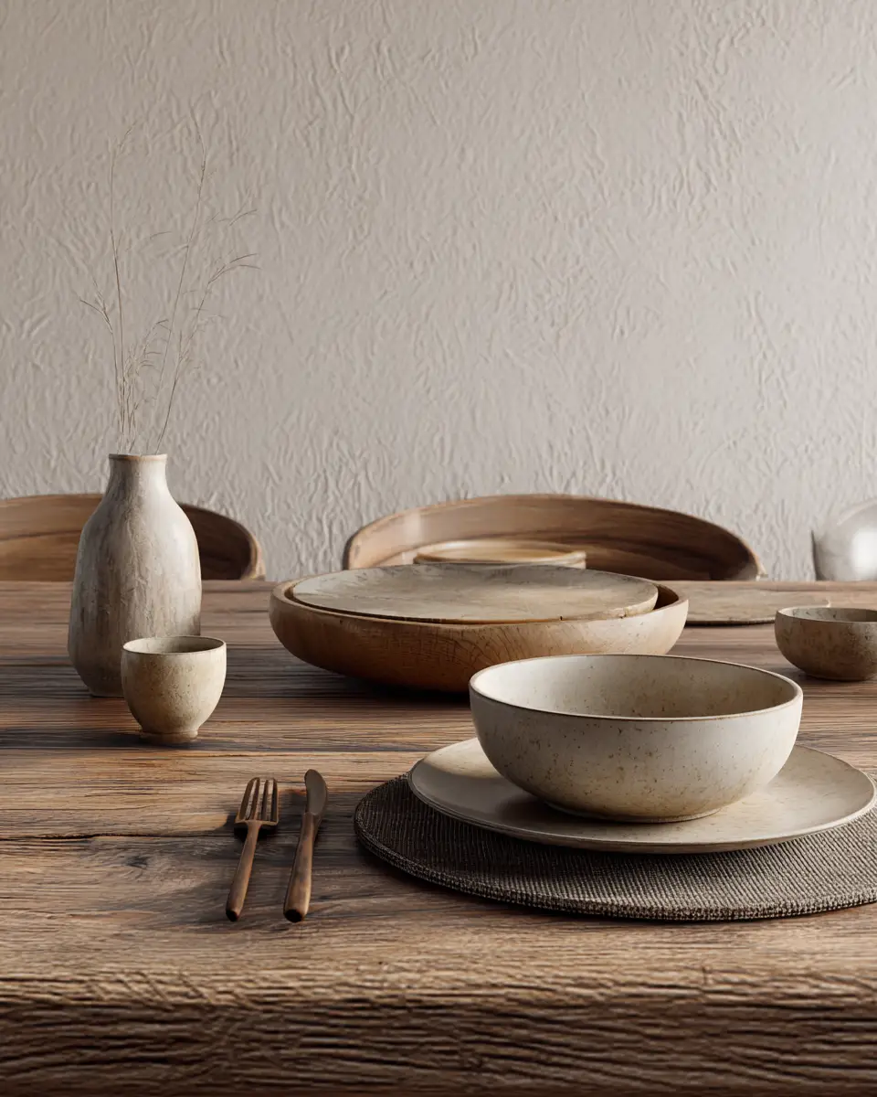 Natural Wood Transitional Dining Room Decor Ideas