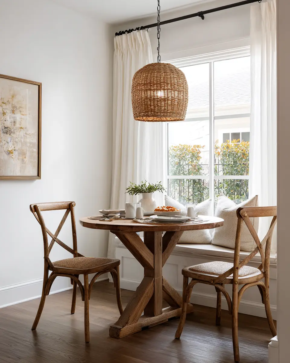 Natural Wood Transitional Dining Room Decor Ideas