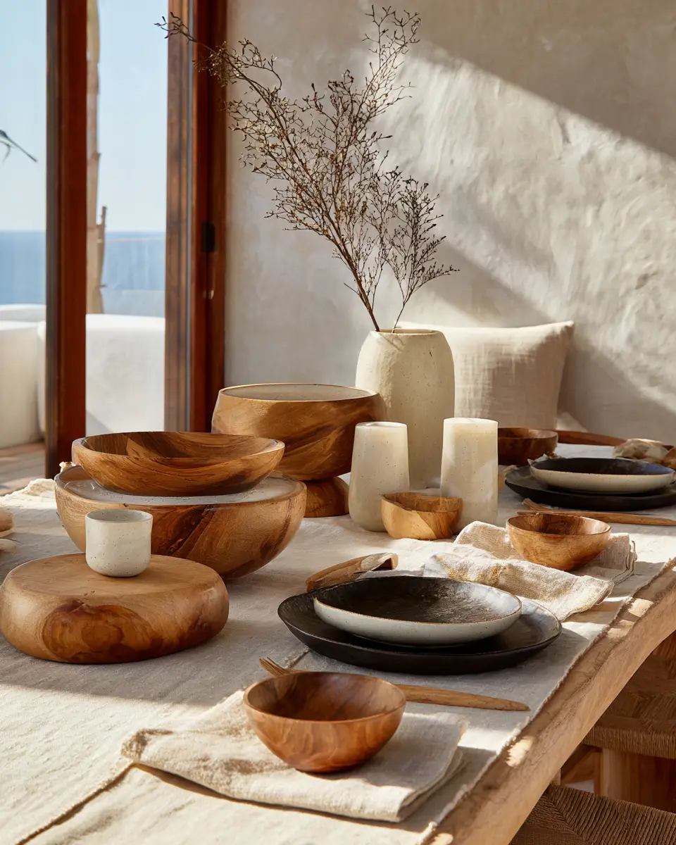 Natural Wood Transitional Dining Room Decor Ideas