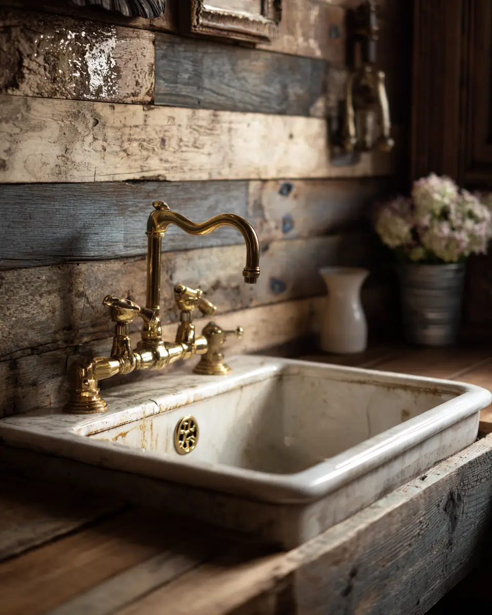 Natural Wood Vintage Laundry Room Decor Ideas