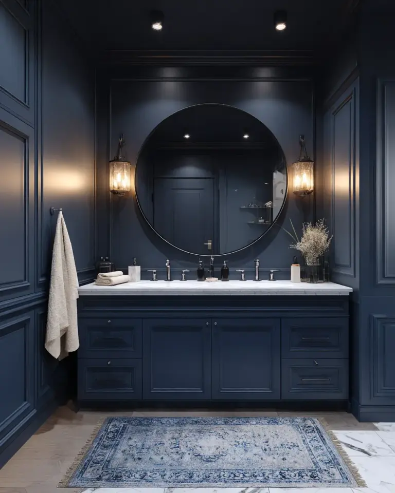 Navy Bathroom Decor Ideas - Featured
