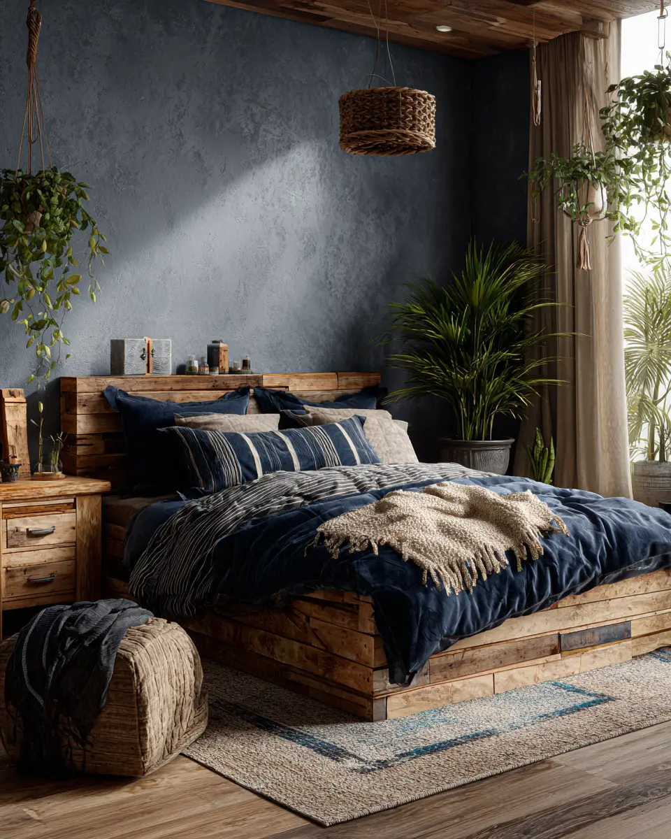 Navy Boho Bedroom Decor Ideas
