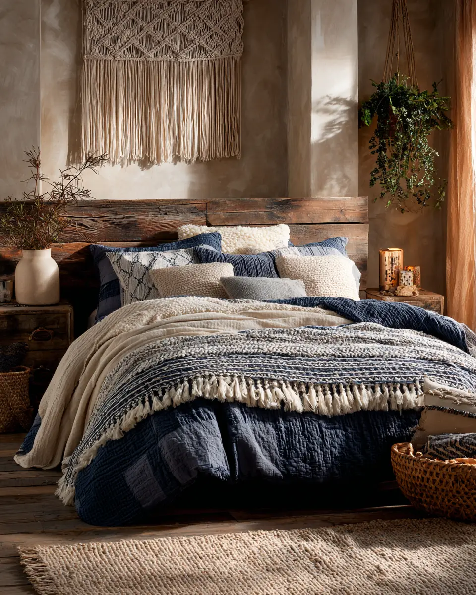 Navy Boho Bedroom Decor Ideas