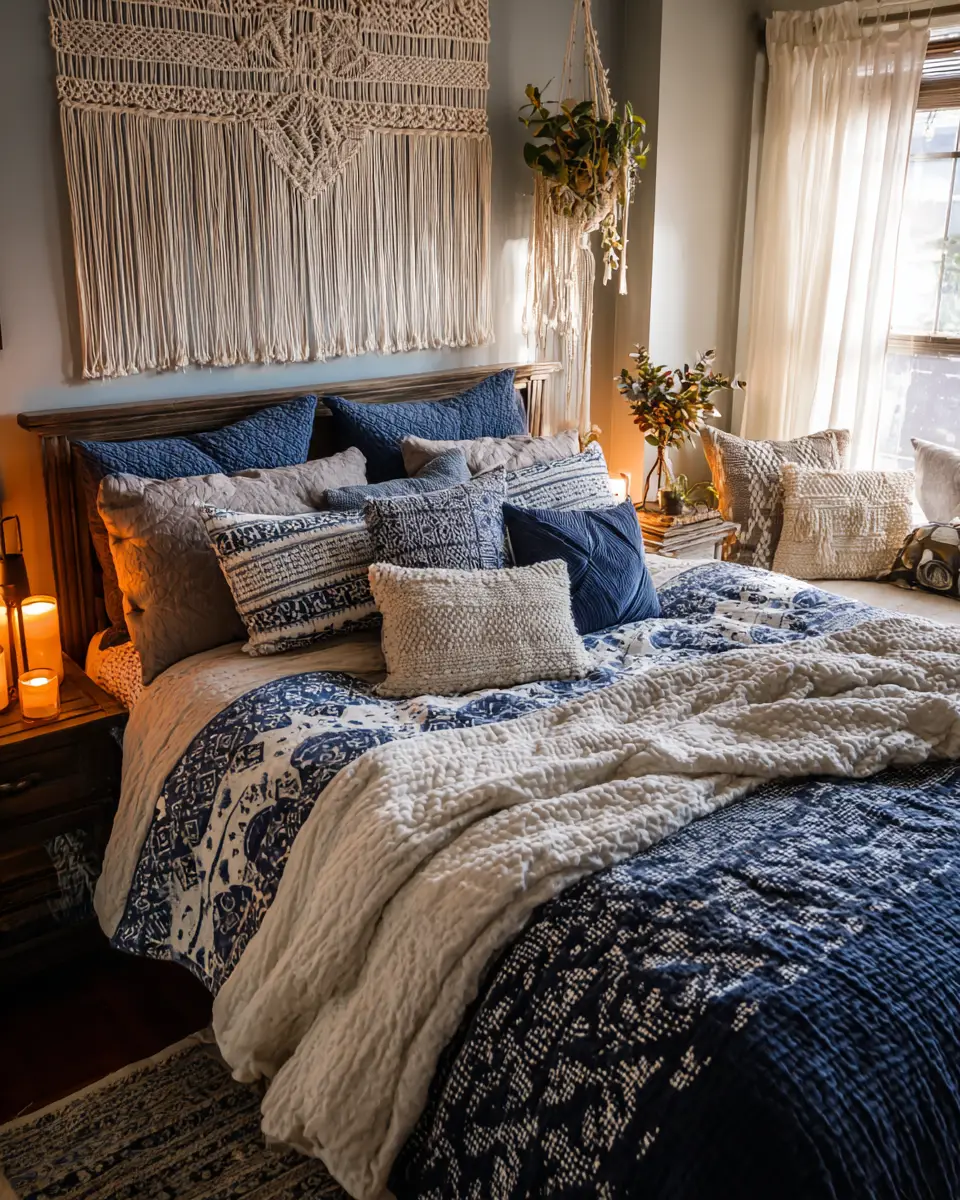 Navy Boho Bedroom Decor Ideas