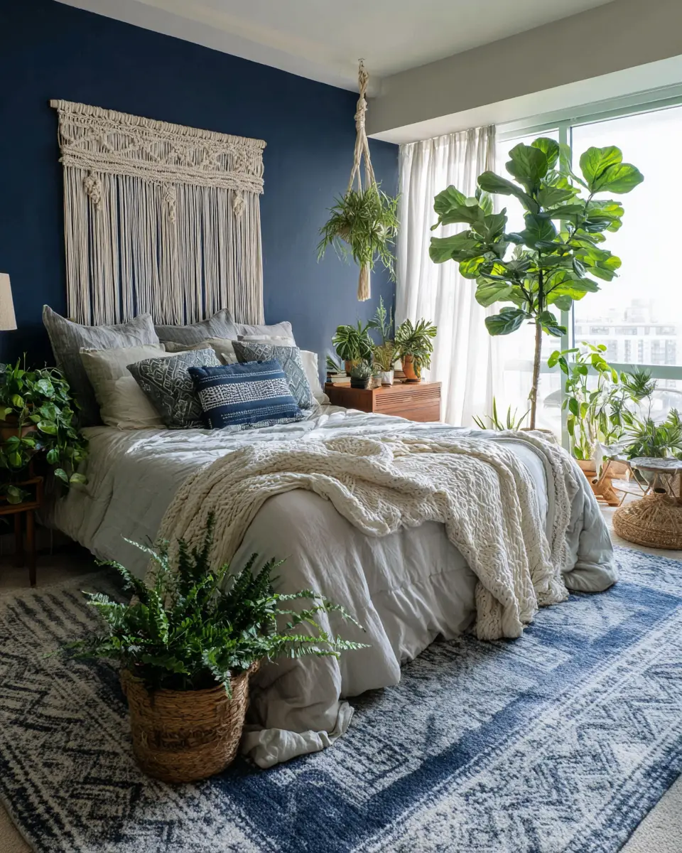 Navy Boho Bedroom Decor Ideas