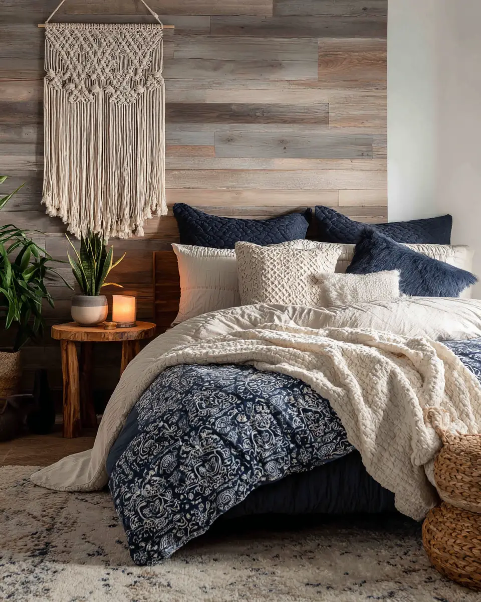 Navy Boho Bedroom Decor Ideas