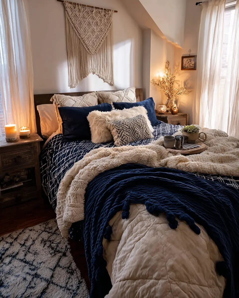 Navy Boho Bedroom Decor Ideas