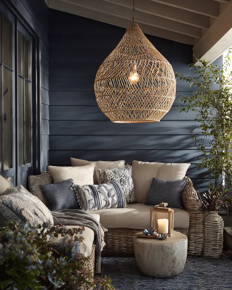 Navy Boho Porch Decor Ideas