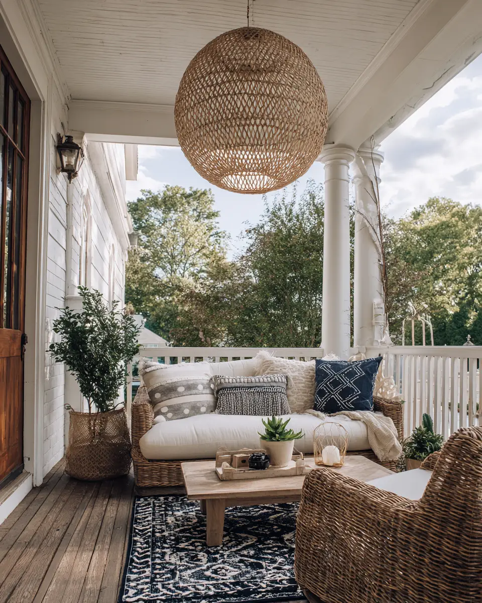 Navy Boho Porch Decor Ideas
