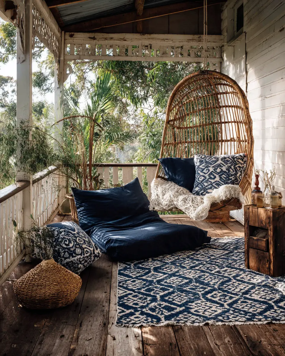 Navy Boho Porch Decor Ideas