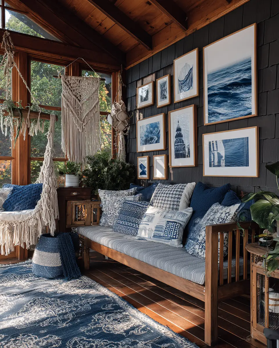 Navy Boho Porch Decor Ideas