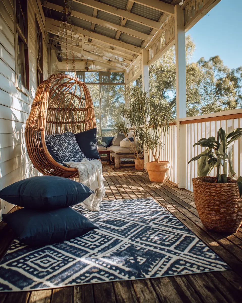 Navy Boho Porch Decor Ideas