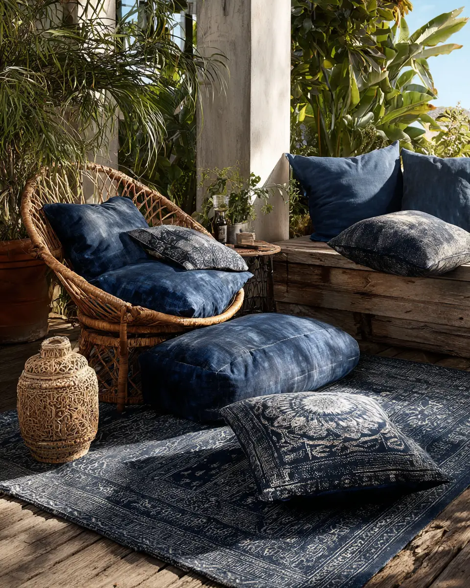 Navy Boho Porch Decor Ideas