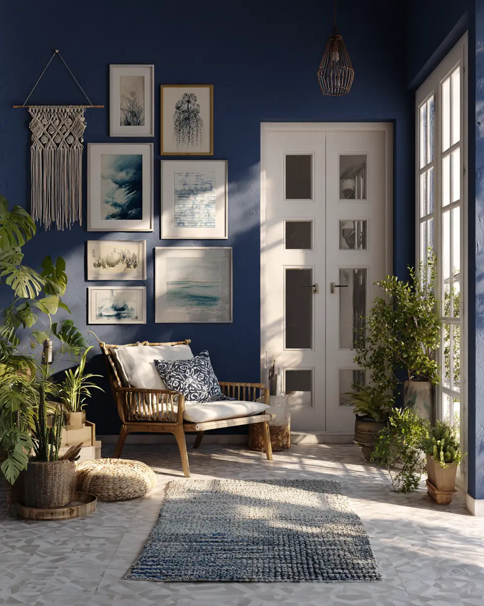 Navy Boho Porch Decor Ideas