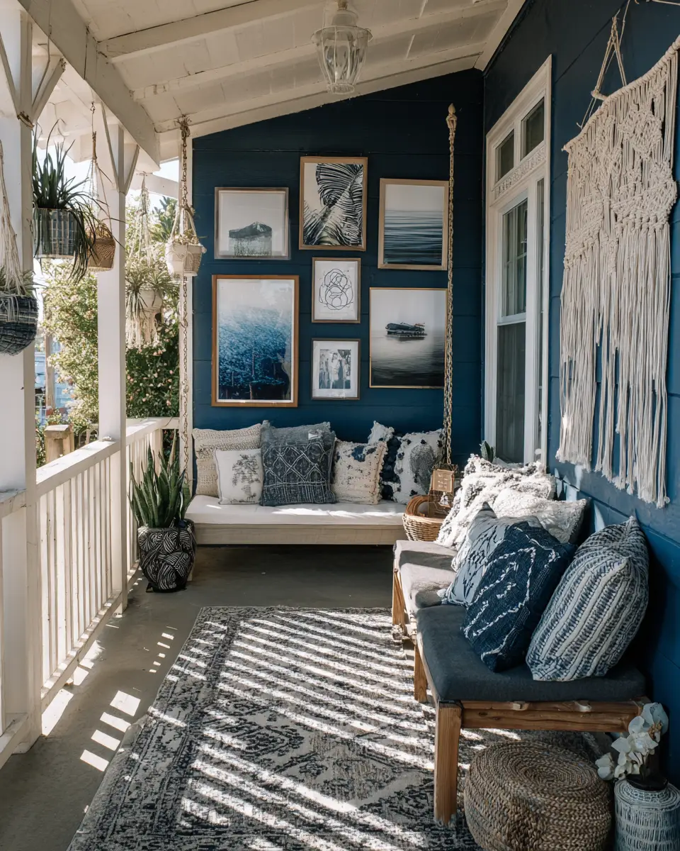 Navy Boho Porch Decor Ideas