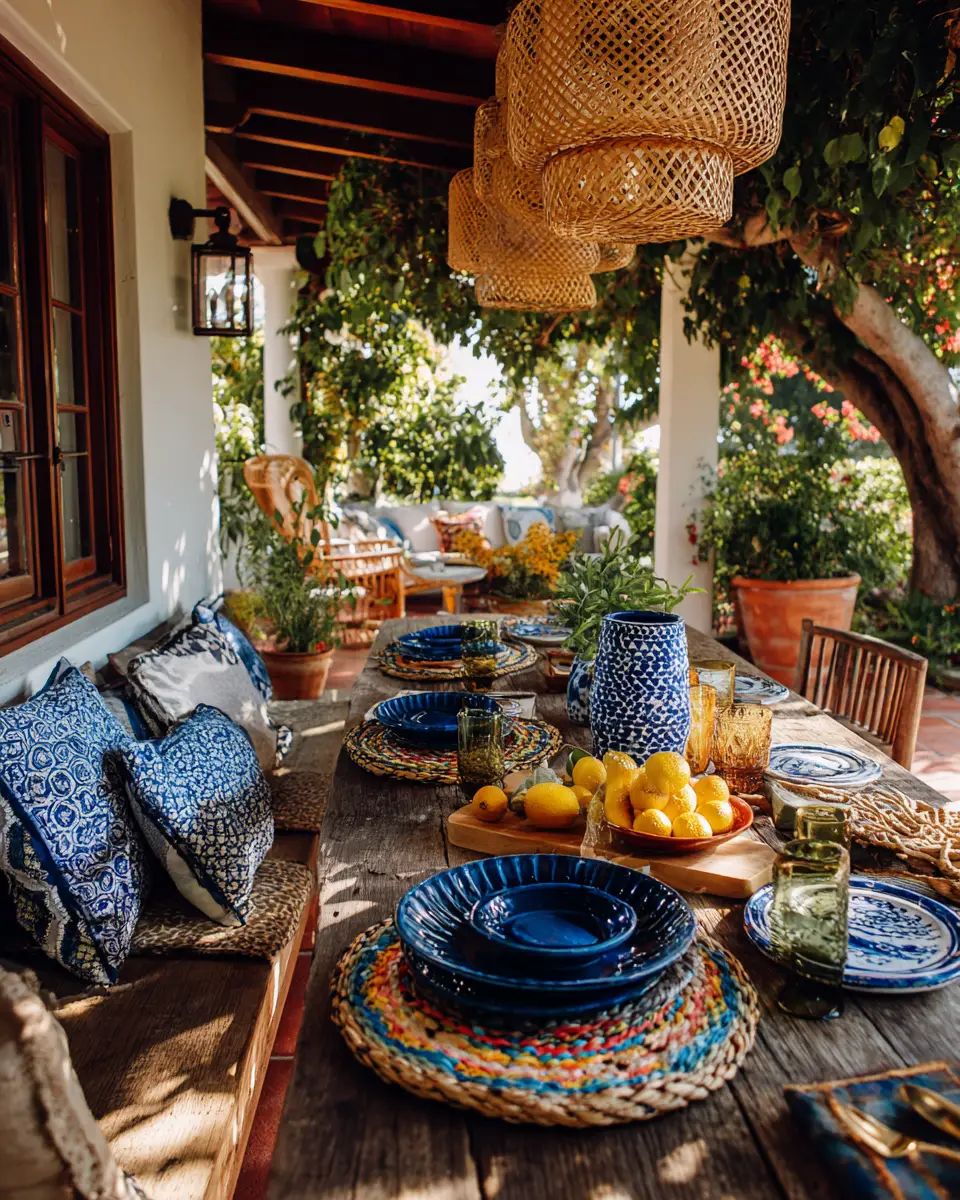 Navy Boho Porch Decor Ideas