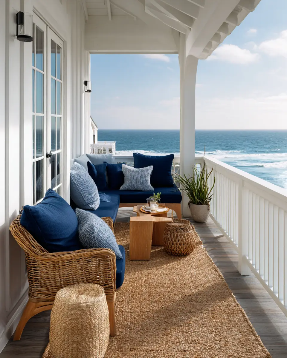 Navy Coastal Balcony Decor Ideas