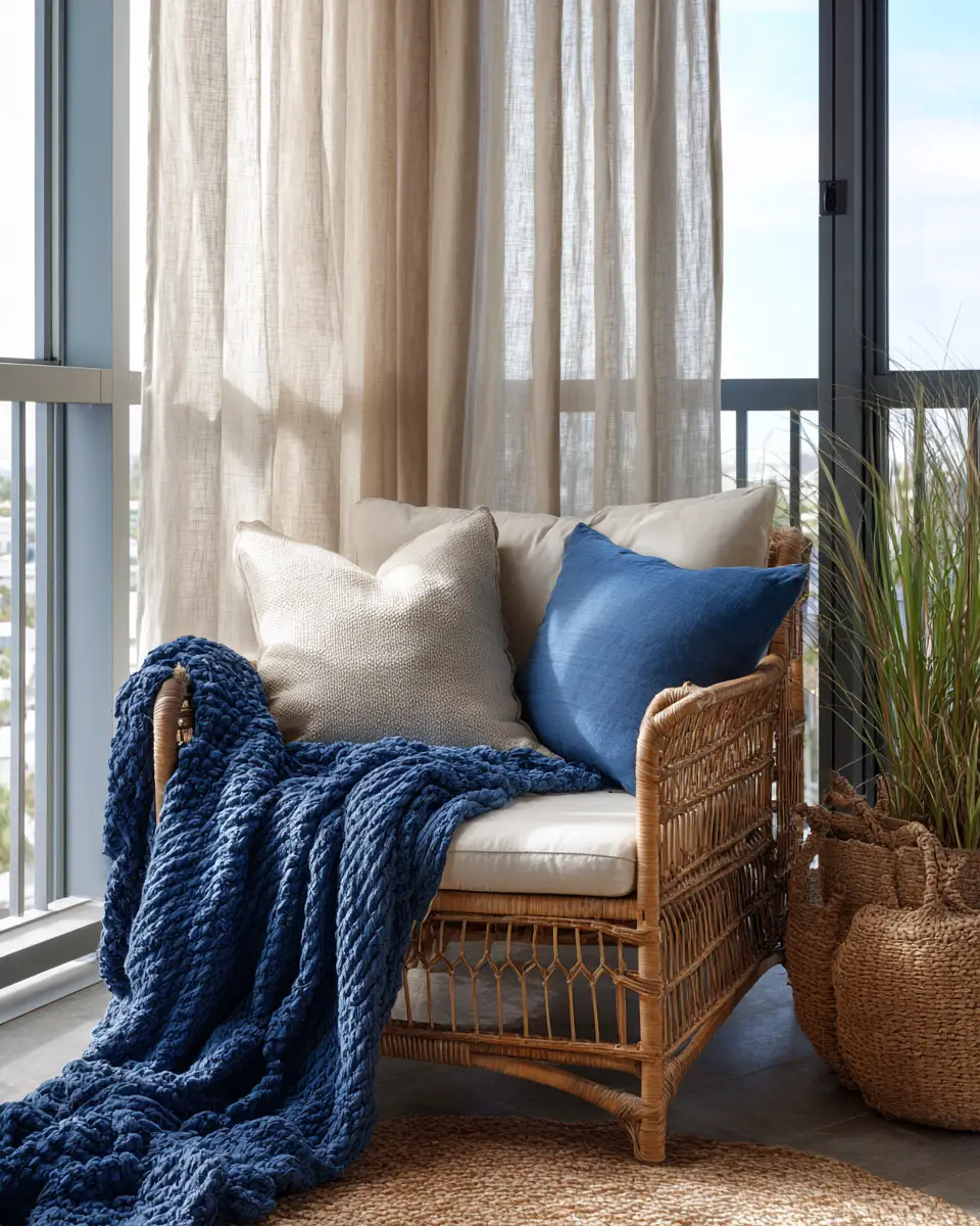Navy Coastal Balcony Decor Ideas