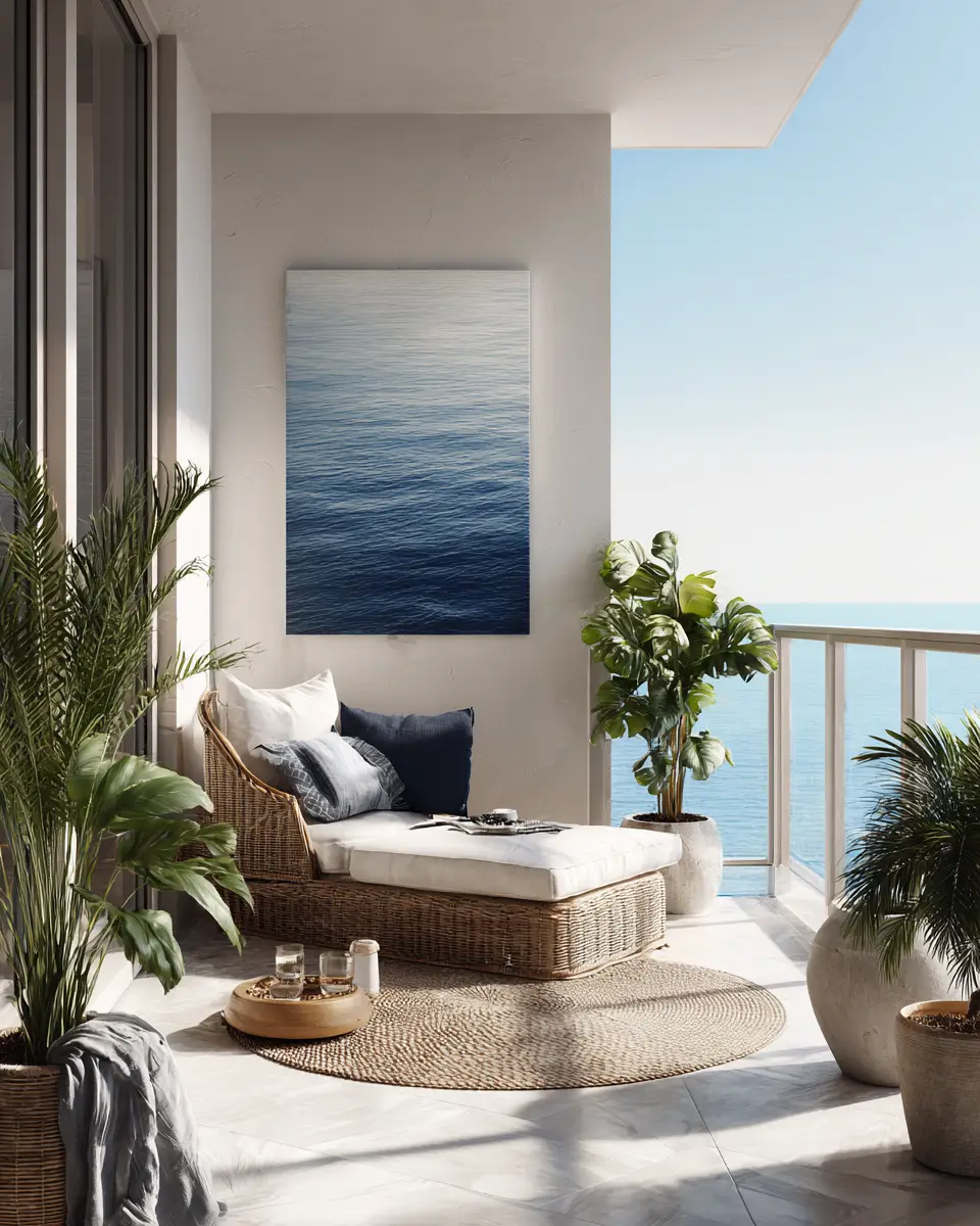 Navy Coastal Balcony Decor Ideas