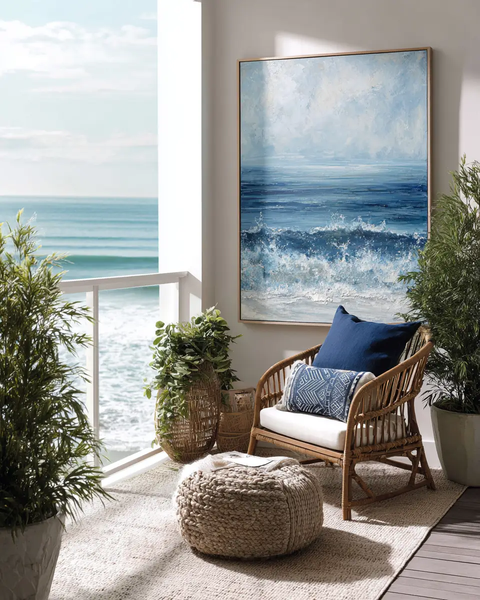 Navy Coastal Balcony Decor Ideas