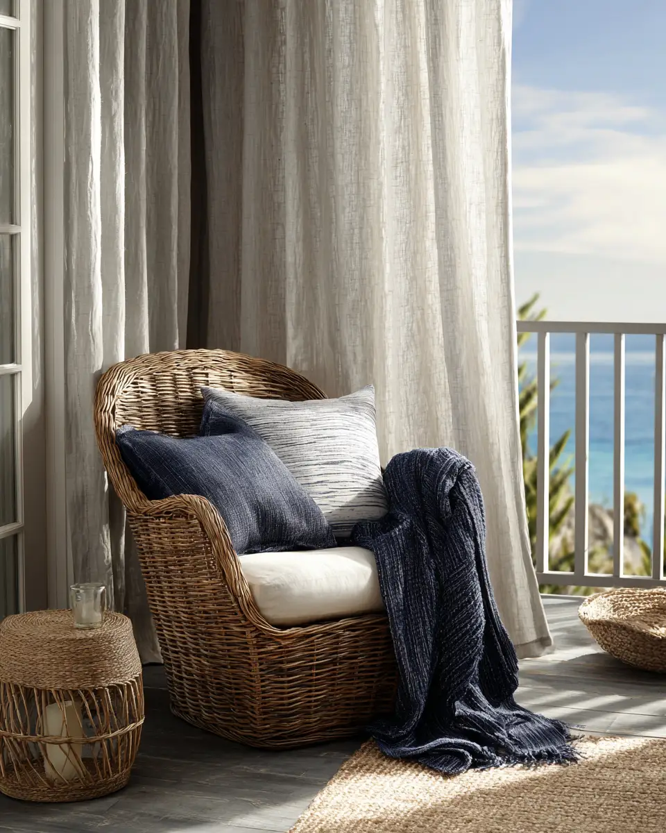 Navy Coastal Balcony Decor Ideas